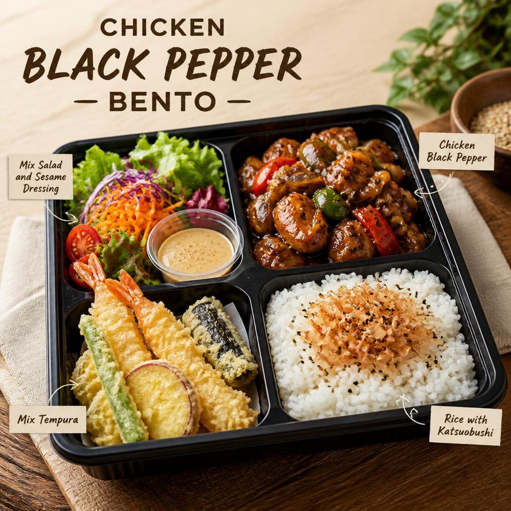 Chicken Black Pepper Bento Shaburi